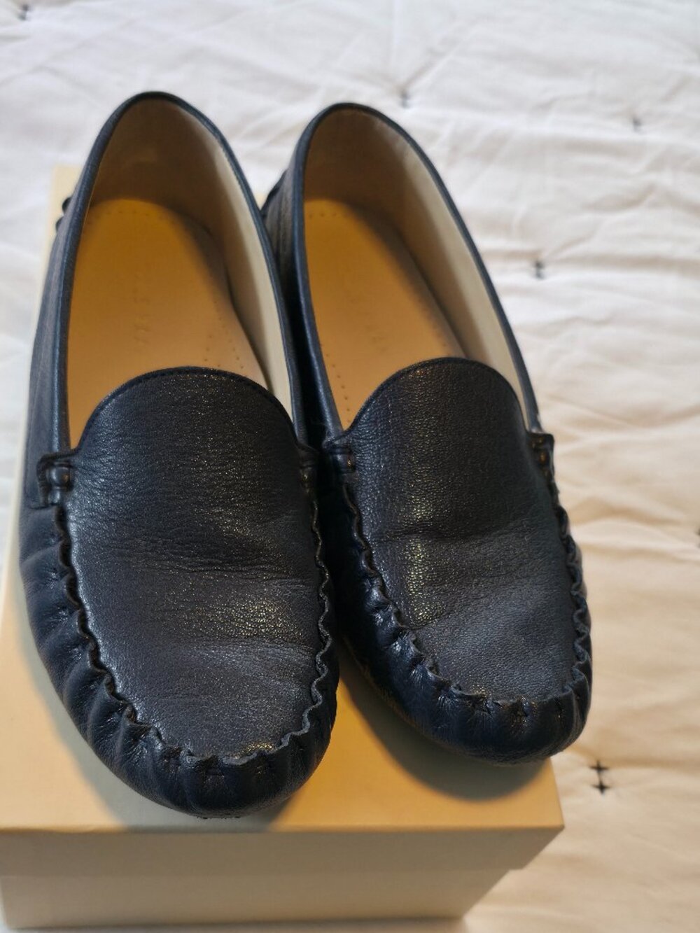 Women's Navy Blue Leather Cole Haan Loafer